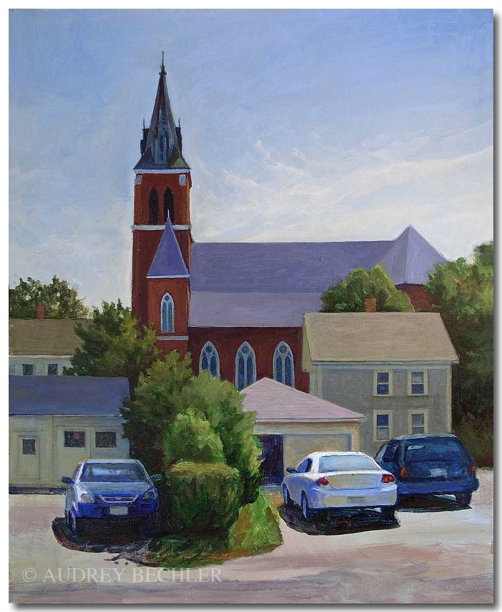 Parked Cars, Acrylic, Audrey Bechler Eugene, ME