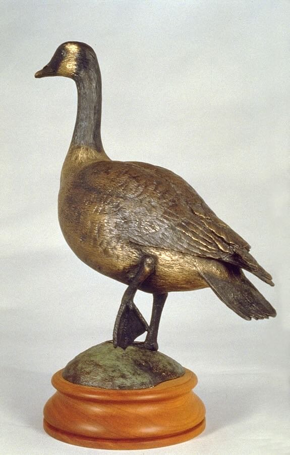 1/2 scale Bronze casting of a Canada Goose by Douglas Bechler